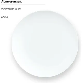 Mäser Teller 28 cm weiß 6er Set