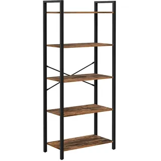 VASAGLE Bücherregal 66 x 30 x 153 cm Braun, Schwarz
