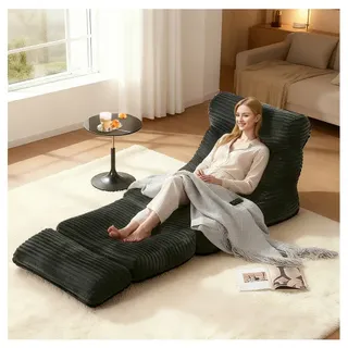 Sitzsack Sessel 2 In 1 Loungesessel Boden, Modularer Relaxsessel Als Sitzsack Liege, 83 X 83 X 83 Cm, Lazy Sofa Chair Für Wohnzimmer