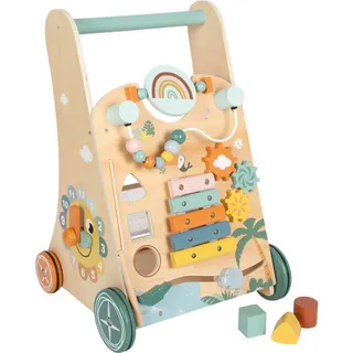 small foot Lauflernwagen, Mehrfarbig, Holz, Metall, 33x50x32 cm, EN 71, Hinterrad mit Gummierung, Spielzeug, Babyspielzeug, Lauflernwagen