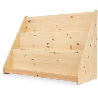 Ehrenkind® Bücherregal aus Kiefer | Kinder Bücherregal mit Kippschutz und Umweltfreundlicher Lackierung – Regal Kinderzimmer, Ideal für Junge und Mädchen 90 cm transparent lackiert