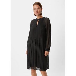 Comma Minikleid Chiffon-Kleid mit Plisseefalten schwarz 34