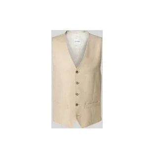 Weste aus Schurwoll-Mix mit Leinen-Anteil, Beige, 54
