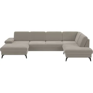 sit&more Wohnlandschaft SIT & MORE "Morris Jubi", beige, B:335cm H:82cm T:212cm, 100% Polyester, Sofas, Wohnlandschaft, wahlweise mit Armteilverstellung, Bettfunktion & Bettkasten