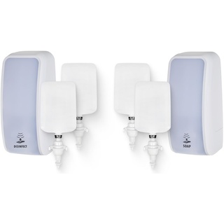Blanc HYGIENIC KOMPLETT-Set HANDHYGIENE Sensor: Desinfektionsspender Sensor + 2 Kartuschen & Schaumseifenspender Sensor + 2 Kartuschen Farbe Weiß