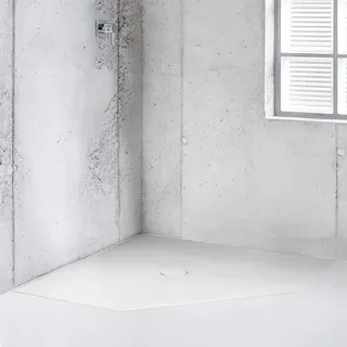 Bette BetteFloor Caro Fünfeck-Duschwanne 90 x 90 cm Stahl-Emaille Weiß (7191-000)