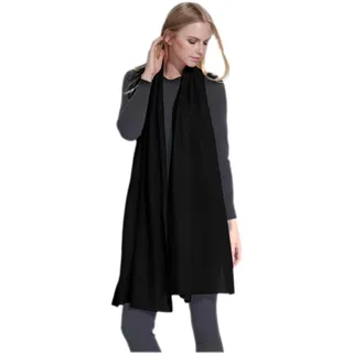 Prettystern 100% Kaschmir 200cm Langer Damen Herren Winter-Schal Strick-Scarf Winter Cashmere Stola - Schwarz - 180cm X 60cm