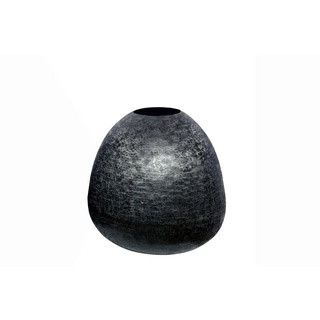Dekovase, Schwarz, Metall, rund, 44 cm, stehend, zum Stellen, Dekoration, Vasen