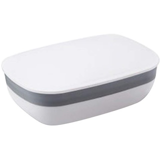 Supvox Seifenschalen Box Seifendose Halter mit Ablauf Abdeckung Wasserdicht Tragbar für Badezimmer Reise (Weiß)