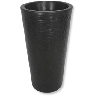 DARO DEKO Kunststoff Übertopf schwarz 50cm hoch konisch Säule Blumen-Töpfe Pflanzkübel Topf Bodenvase
