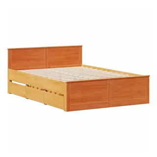 vidaXL Massivholzbett 150 x 200 cm Braun