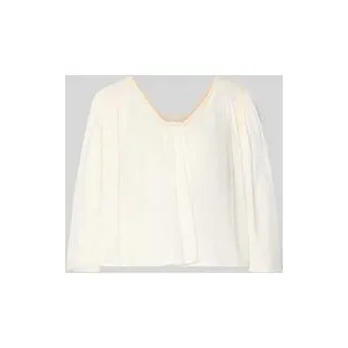 Cropped Bluse mit 3/4-Arm Modell 'ISMARA', Offwhite, 38