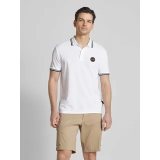 Regular Fit Poloshirt mit Label-Badge Modell 'MACAS', Weiss, XL