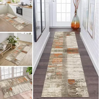 ZDYHMrj Läufer Teppich Flur Korridor Modern Boho Designer rutschfest, TeppichLäufer Küche Waschbar für Flur, Schlafzimmer, Wohnzimmer, Breite 60-100cm