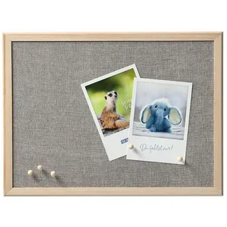 Basera® Pinnwand Pinnwand aus Leinen und Kiefernholz, (1-tlg), 40 x 60 cm 60,00 cm x 40,00 cm x 1,50 cm