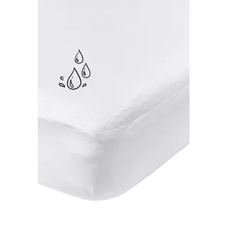 Meyco Spannbettlaken Kinderbett 60x120cm wasserdicht Spannlaken White | 100 % Baumwolle - Oeko Tex Zertifiziert - Molton - PU Zwischenschicht - atmunsaktiv - waschbar & trocknergeeignet