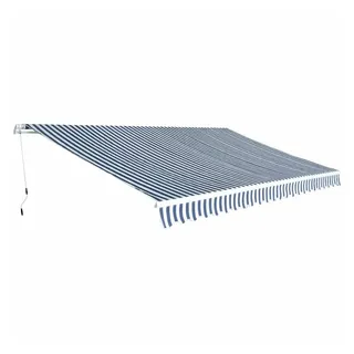 vidaXL Gelenkarmmarkise 500 cm blau/weiß