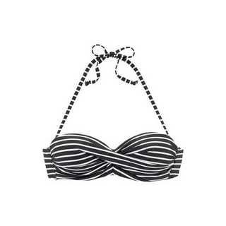 S.OLIVER Bandeau-Bikini-Top Damen schwarz-weiß-gestreift Gr.44 Cup E