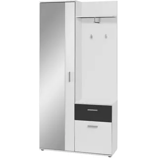 byLIVING Garderobenset Jakob 97 x 195 x 30 cm Schwarz/Weiß