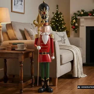 XXL Figur "Nussknacker" Metall, Soldat 90 cm groß, klassische Deko Weihnachten