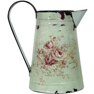 Deko Krug Zink Rose Zinkkrug Gießkanne Zinkkanne Wasserkrug Landhausstil 1,5L