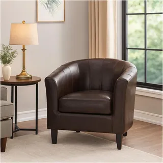 Hti-Living Cocktailsessel Kunstleder 70 x 77 x 65 cm Braun
