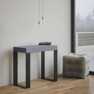 Ausziehbarer Tisch 90x40-300cm modernes Design Grau Metall Tecno ConcreteHöhe (cm): 77, Breite (cm): 90, Tiefe (cm): 300, Zusammensetzung: WOOD, I...