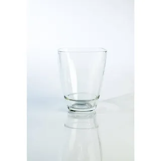 INNA-Glas Tischvase Eckige Vase Yule aus Glas, klar, 17x13x13cm - Blumenvase weiß