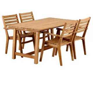 Brafab Keros Sitzgruppe-1 aus Teakholz 4 Sessel und 1 Tisch 160x90cm