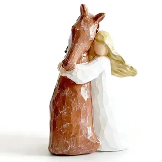 Pferde Mädchen Geschenk Statue, Handbemalte Pferd Figur Geschenke, Pferd Dekor Geschenke für Pferdeliebhaber, Freundschaftsfigur, leise Stärke, Figur, für Geburtstag Weihnachten Freundschaft Ornament