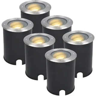 HOFTRONIC 6er Set LED Bodeneinbaustrahler Außen befahrbar und IP67 wasserdicht - 30° kippbar und 360° schwenkbar - Bodenlampen für Einfahrt warmweiß 2700K