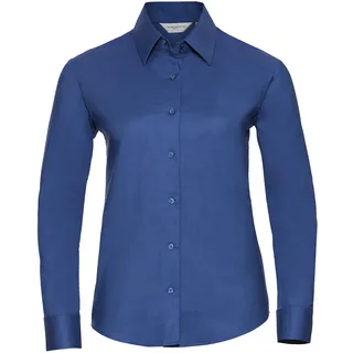 Russell Collection Klassische Oxford Bluse  Langarm, aztec blue, 5XL