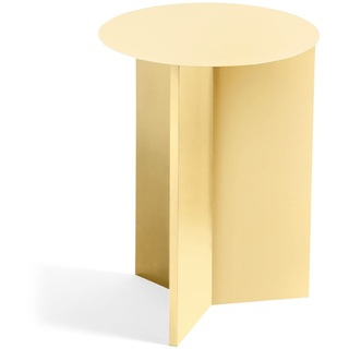 Hay Slit Table Round High Beistelltisch, Stahl, Light Yellow, 35cm