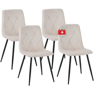 Albatros Esszimmerstuhl Dora Samt beige 4er Set
