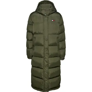 Tommy Jeans Steppmantel TJW ALASKA LONG PUFFER EXT mit Logostickerei grün M (38)