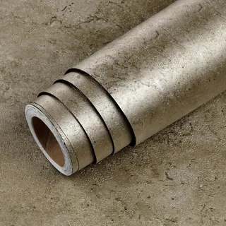 LaCheery Selbstklebende Tapete Braun Bronze Betonoptik Wandtapete Selbstklebend Wohnzimmer Industriell 40cm x 200cm Wasserfest Beton Klebefolie Wand Abwaschbar Folie für Möbel Tapeten für Schlafzimmer