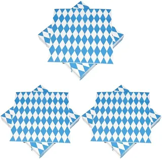 Heku 30243-B: 100 Servietten, 3-lagig, Bayrisch Blau, 33x33cm (Packung mit 3)