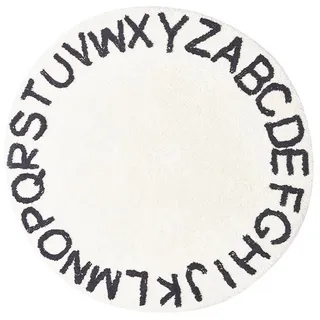 Warmhm Runder Buchstaben-Teppich ABC-Baby-Teppich Runder Alphabet-Matten-Bodenbereich Teppiche Warm Weich für Kinderzimmer Kinder Kleinkinder Schlafzimmer