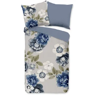 Muller Textil Gabin Blumen Blau 155 x 220 cm + 2 x 80 x 80 cm