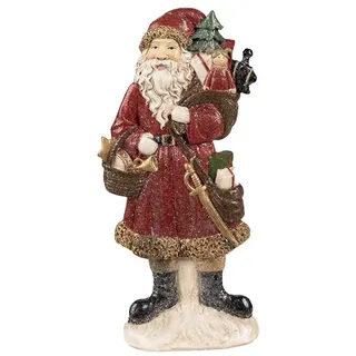 Clayre & Eef  FIGUR WEIHNACHTSMANN 12X4X24 CM ROT POLYRESIN WEIHNACHTSDEKORATION