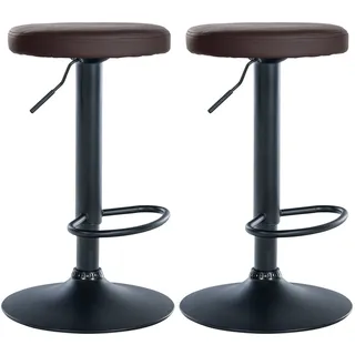 CLP Barhocker Ponte 2er Set drehbar höhenverstellbar Kunstleder  braun/Metall matt schwarz