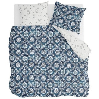 Bettwäsche Bettwäsche Crossed Flowers Blau / Off Weiß - 240x2, Walra, Blau / Off Weiß 100% Baumwolle (BCI) Bettbezüge