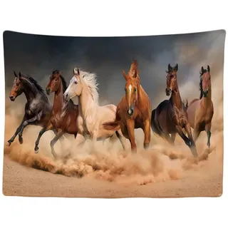 Ulticool Wandteppich, dekorativ, für Schlafzimmer – Pferde Natur Tiere – 200 x 150 cm groß – Stofftapete – Tapestry Aesthetic Wall – Panorama-Dekoration