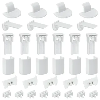 VGECEE 20kit 120 Stück Plissee Ersatzteile Set Klemmträger, Klemmfix Halterung Kleben, Klemmträger Plissee Zubehör Ohne Bohren Plissees Halterung Ersatzteile für Fensterläden Jalousien