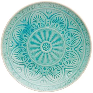 Butlers Teller, Türkis, Keramik, 25x3x25 cm, Essen & Trinken, Geschirr, Teller, Speiseteller