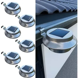 BURI Gartenleuchte LED Dachrinnenleuchte 3-24 Stück Edelstahl Zaunleuchte Solarleuchte