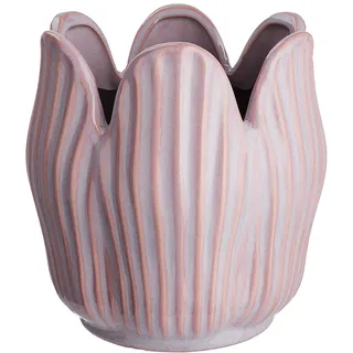 BUTLERS Blumentopf Tulip Steingut Pastelllila Ø 12cm | Übertopf für Kräuter & Pflanzen, Pflanzentopf für innen, Blumenübertopf für Balkon | Dekoration Fensterbank Deko Wohnzimmer