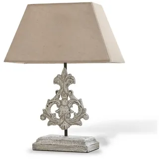 Mirabeau Tischleuchte Tischlampe Poème leinen/antikweiß, stilvolles Interieur, Handarbeit beige