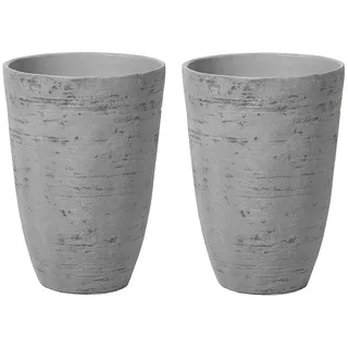 Beliani Blumentopf, Grau, Stein, 50 cm, Dekoration, Blumen & Zubehör, Übertöpfe