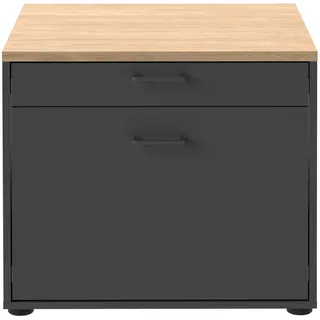 Tchibo - Waschmaschinenunterschrank »Solea« mit Wäschekorb-Auszug und Schublade - 67x60x60cm - anthrazit -